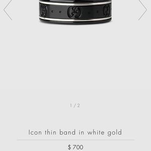 Real Gucci Icon Thin Band White Gold